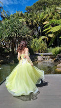 Load image into Gallery viewer, Mia yellow floral dress (with pockets and removable straps) without sleeves .