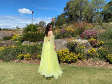 Load image into Gallery viewer, Mia yellow floral dress (with pockets and removable straps) without sleeves .