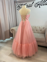 Load image into Gallery viewer, Cathy pink formal dress with pockets ( removable short sleeves, long sleeves included)