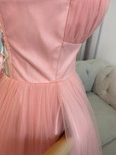 Load image into Gallery viewer, Cathy pink formal dress with pockets ( removable short sleeves, long sleeves included)