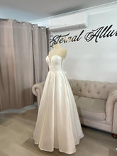 Load image into Gallery viewer, Julie wedding dress ,debutante dress with slit and pockets ( straps removable ) .