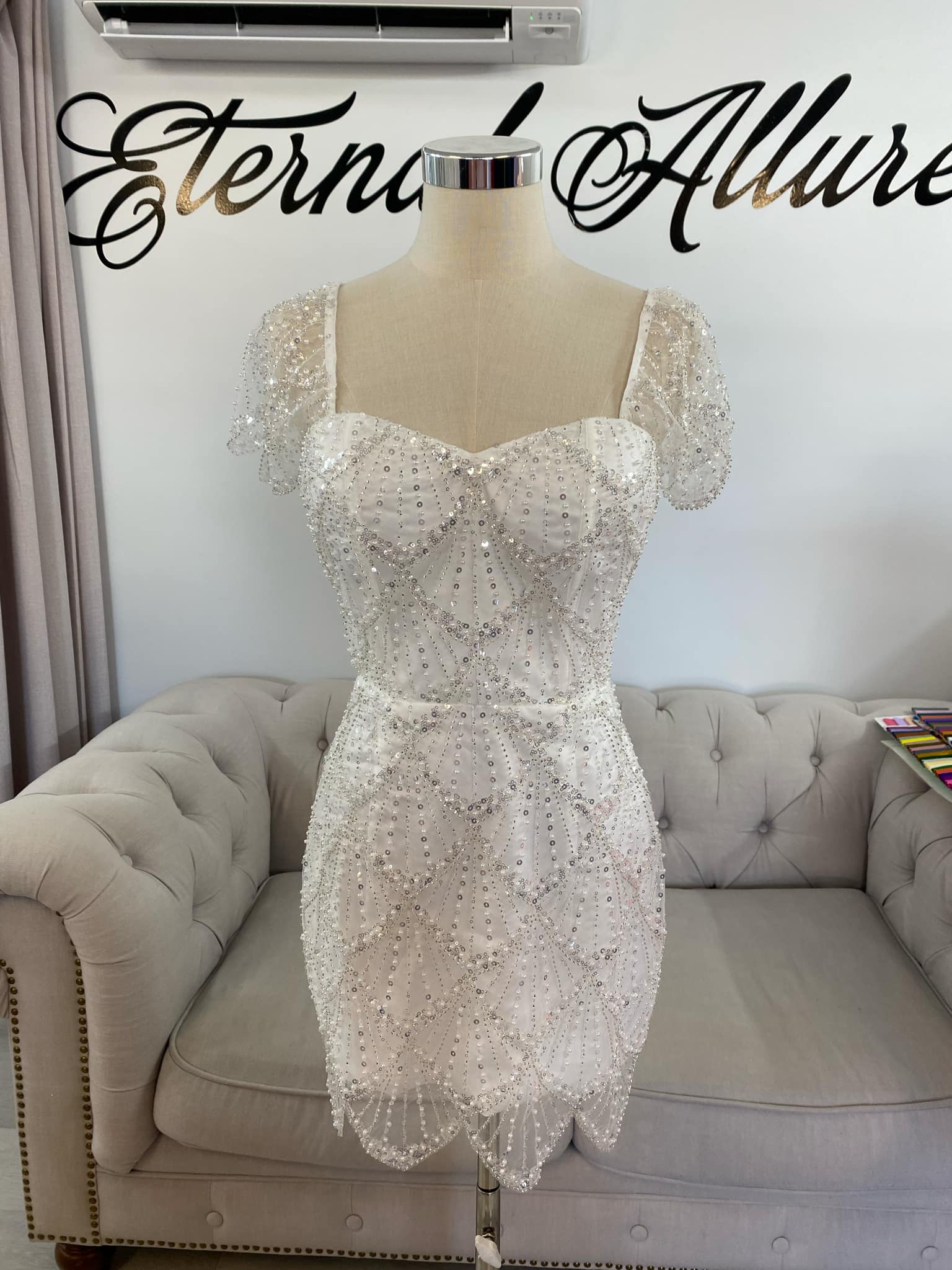 Monique beaded mini bridal dress . Eternal Allure Pty Ltd Monique beaded mini bridal dress . Eternal Allure Pty Ltd