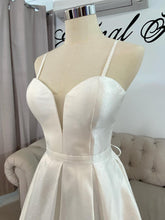 Load image into Gallery viewer, Julie wedding dress ,debutante dress with slit and pockets ( straps removable ) .