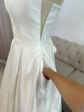 Load image into Gallery viewer, Julie wedding dress ,debutante dress with slit and pockets ( straps removable ) .