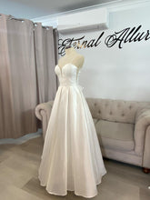 Load image into Gallery viewer, Julie wedding dress ,debutante dress with slit and pockets ( straps removable ) .