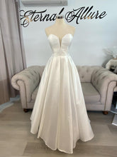 Load image into Gallery viewer, Julie wedding dress ,debutante dress with slit and pockets ( straps removable ) .