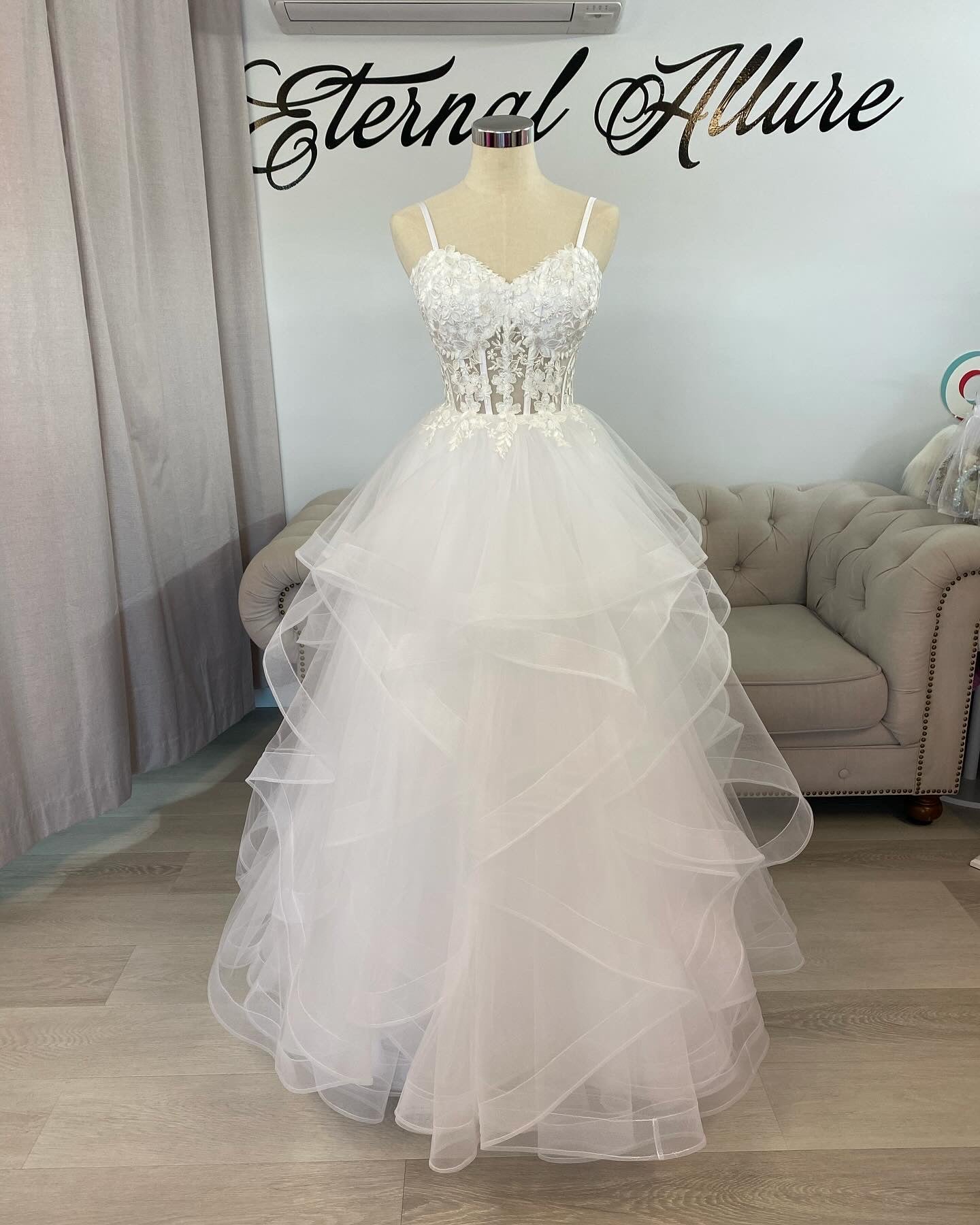 Bella waterfall wedding dress, deb dress (removable adjustable straps ) Bella waterfall wedding dress, deb dress (removable adjustable straps )