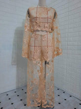 Load image into Gallery viewer, Emily embroidered long sleeves and pans PJ/Bridal set