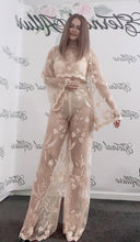 Load image into Gallery viewer, Emily embroidered long sleeves and pans PJ/Bridal set
