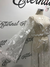 Load image into Gallery viewer, Emily embroidered long sleeves and pans PJ/Bridal set