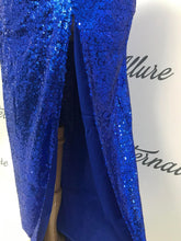 Load image into Gallery viewer, Bella sequin dress with slit (black,red,blue,pink)