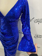 Load image into Gallery viewer, Tara sequin dress long sleeve(red, blue,black)