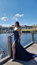 Load image into Gallery viewer, Lisa long dark blue formal dress
