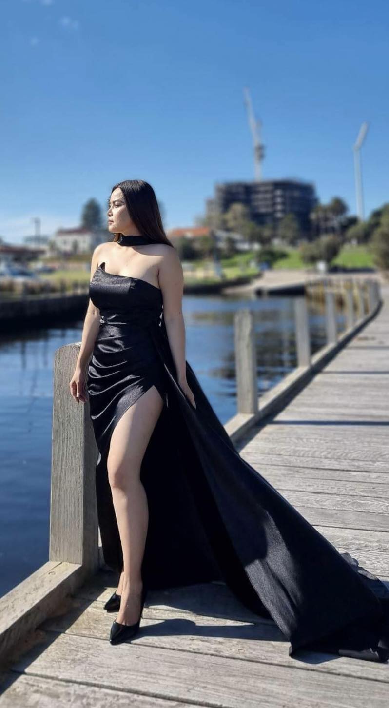 Jessica satin formal dress ( separates long scarf)