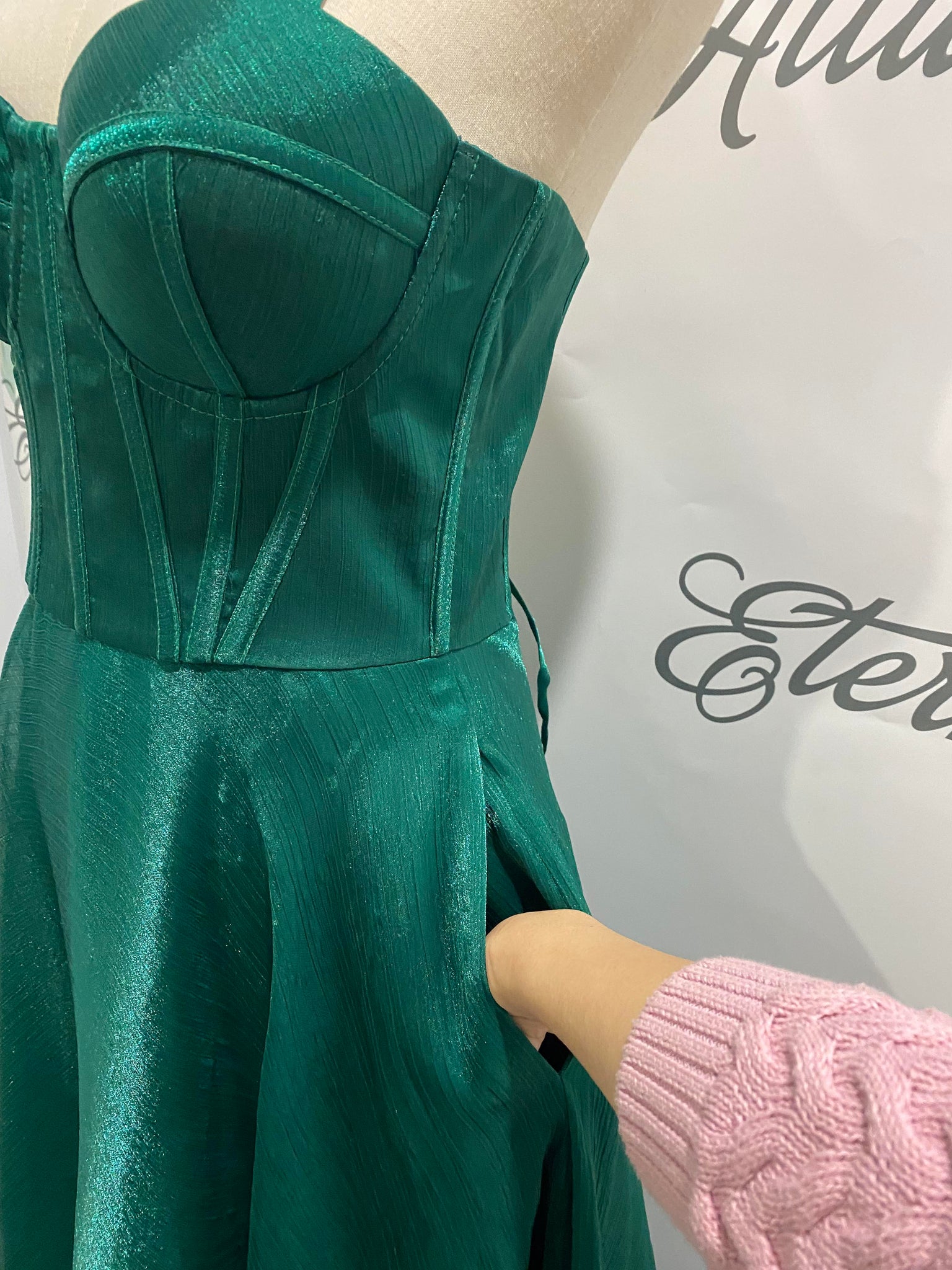 Laura green formal dress ( with pockets ) Eternal Allure Pty Ltd Laura green formal dress ( with pockets ) Eternal Allure Pty Ltd