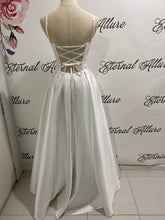 Load image into Gallery viewer, Gemma wedding , debutante dress ( with pockets , slit , removable adjustable shoulder straps ))
