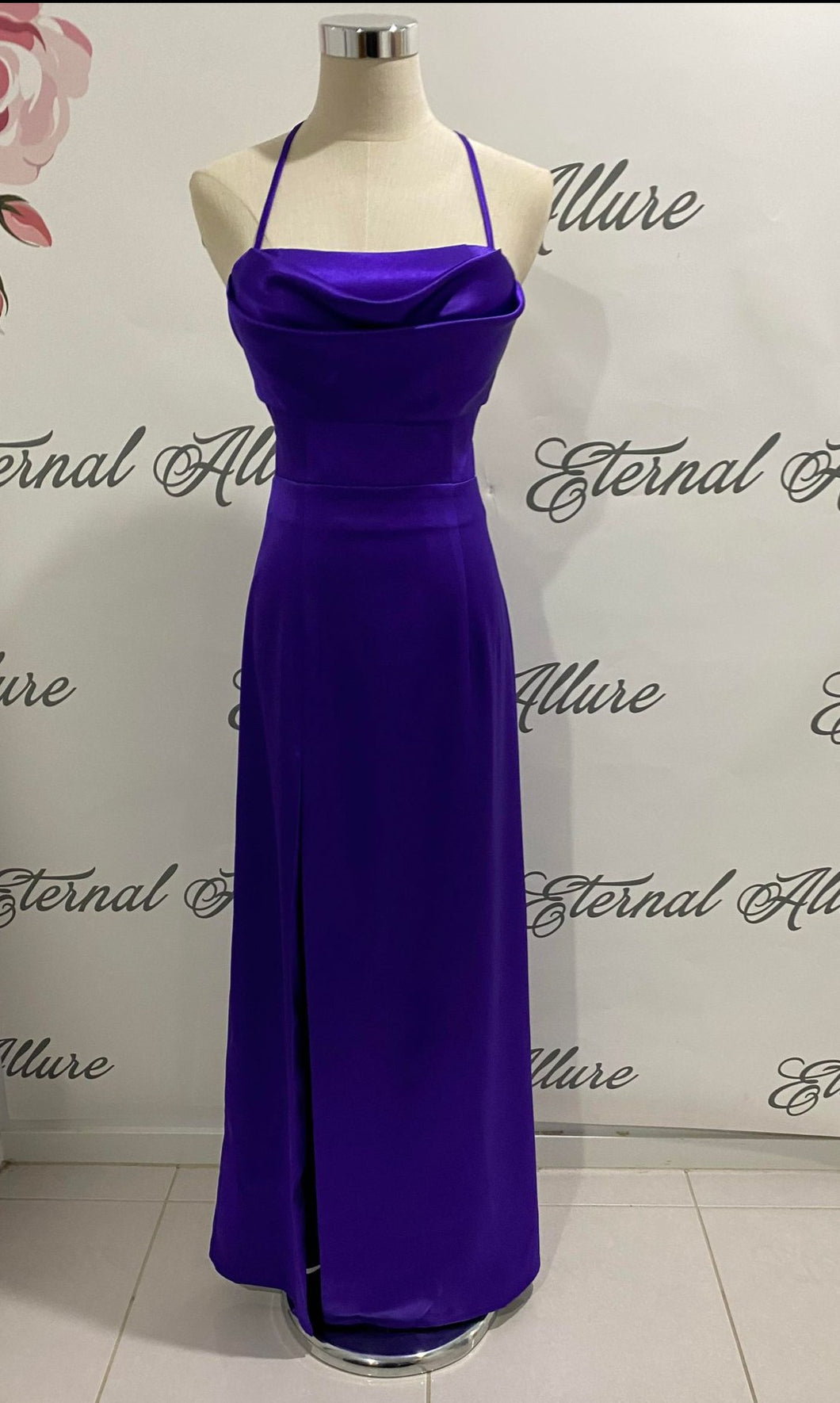 Jenny purple formal dress (with slit)