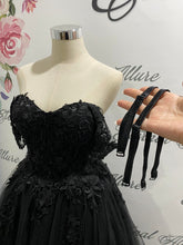 Load image into Gallery viewer, Anna black wedding dress, black formal dress
