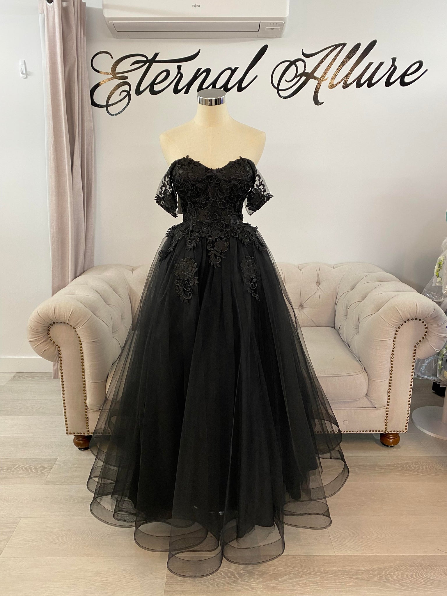 Anna black wedding dress, black formal dress – Eternal Allure Pty Ltd