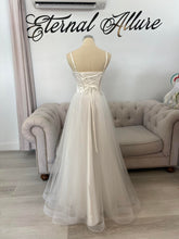 Load image into Gallery viewer, Tara wedding dress, deb dress with pocket .( glitter tulle )
