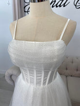 Load image into Gallery viewer, Tara wedding dress, deb dress with pocket .( glitter tulle )
