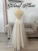 Load image into Gallery viewer, Tara wedding dress, deb dress with pocket .( glitter tulle )
