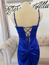 Load image into Gallery viewer, Alice royal blue formal dress (with removable adjustable straps ,slit )
