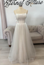 Load image into Gallery viewer, Tara wedding dress, deb dress with pocket .( glitter tulle )
