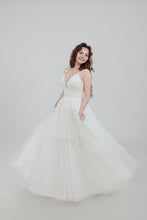 Load image into Gallery viewer, Iris waterfall wedding dress, deb dress with pockets .
