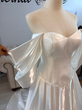 Load image into Gallery viewer, Jennifer dress with detachable big offshoulder sleeves and strap.
