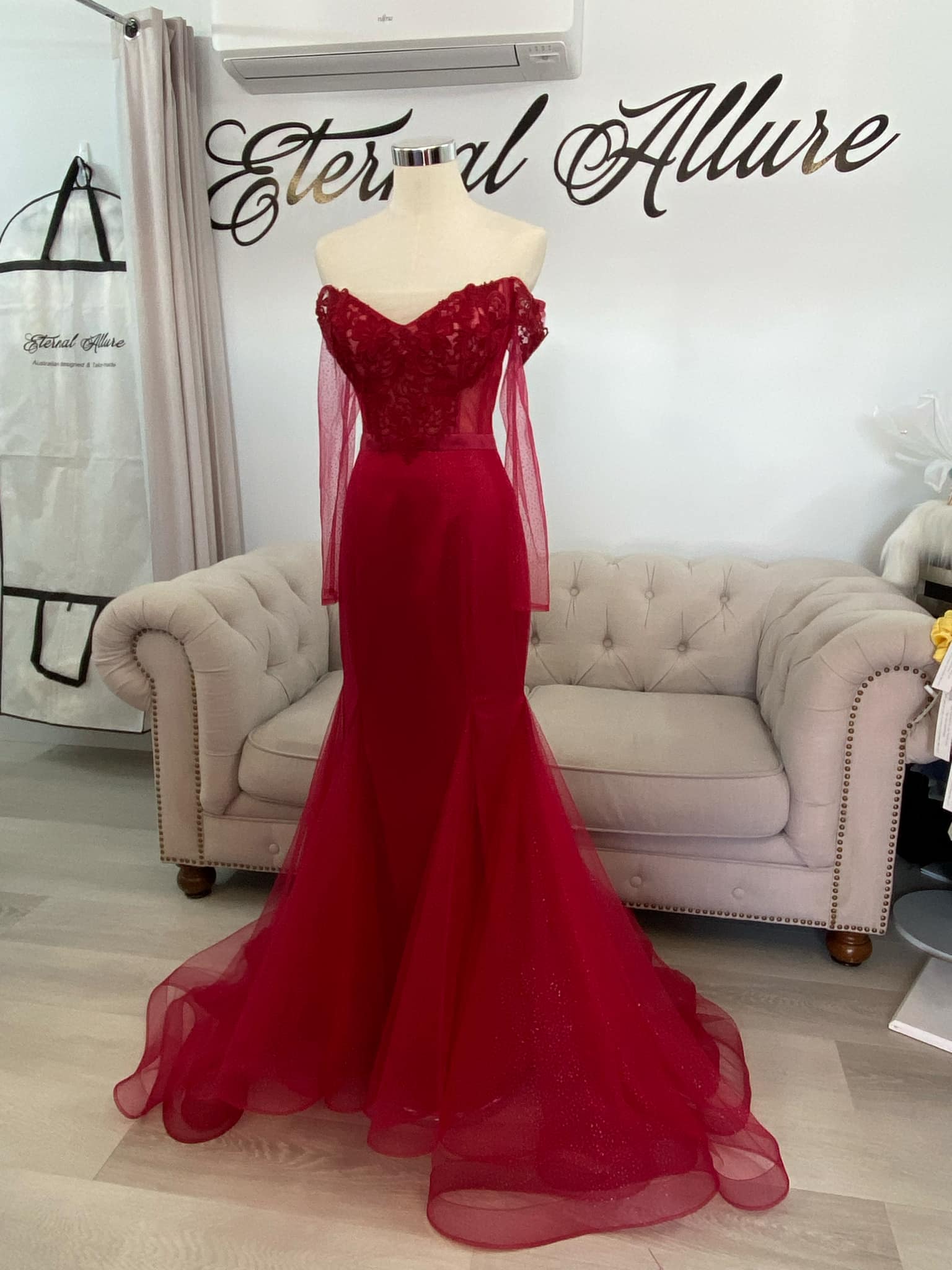 Lisa red glitter tulle / lace wedding dress ,formal dress . Eternal Allure Pty Ltd Lisa red glitter tulle / lace wedding dress ,formal dress . Eternal Allure Pty Ltd