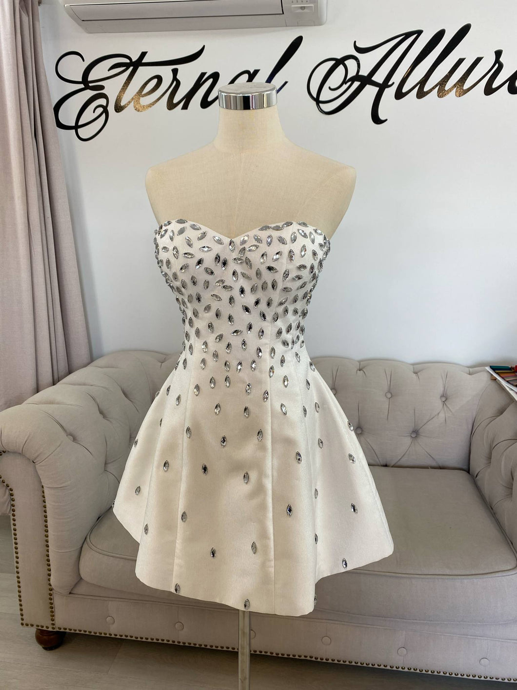 Taliah mini bridal beaded dress (removable adjustable straps). Eternal Allure Pty Ltd Taliah mini bridal beaded dress (removable adjustable straps). Eternal Allure Pty Ltd