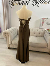 Load image into Gallery viewer, Lucia dark brown formal dress.

