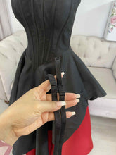 Load image into Gallery viewer, Scarlett black and red formal dress , wedding dress . with pockets , off shoulder and straps removable .

