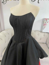 Load image into Gallery viewer, Scarlett black and red formal dress , wedding dress . with pockets , off shoulder and straps removable .
