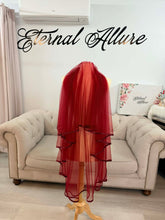Load image into Gallery viewer, Red veil medi length .
