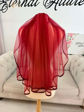 Load image into Gallery viewer, Red veil mini length.
