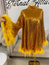 Load image into Gallery viewer, Bella gold sequin dress
