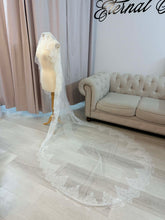 Load image into Gallery viewer, Tina Lace wedding veil carthedral length
