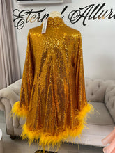 Load image into Gallery viewer, Bella gold sequin dress
