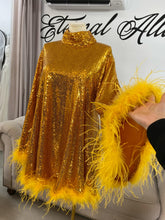 Load image into Gallery viewer, Bella gold sequin dress
