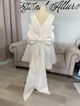 Load image into Gallery viewer, Tina mini bridal shower dress, hens dress with a big bow .
