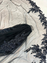 Load image into Gallery viewer, Black 3D lace cathedral length veil 3m

