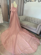 Load image into Gallery viewer, Alix pink glitter tulle wedding dress with pockets.
