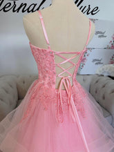 Load image into Gallery viewer, Glinda pink glitter tulle and 3D lace with pockets .
