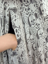 Load image into Gallery viewer, Hestia skull wedding dress with long sleeves and pockets.
