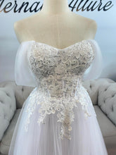 Load image into Gallery viewer, Zoe wedding dress, debutante dress with pockets and removable adjustable straps.
