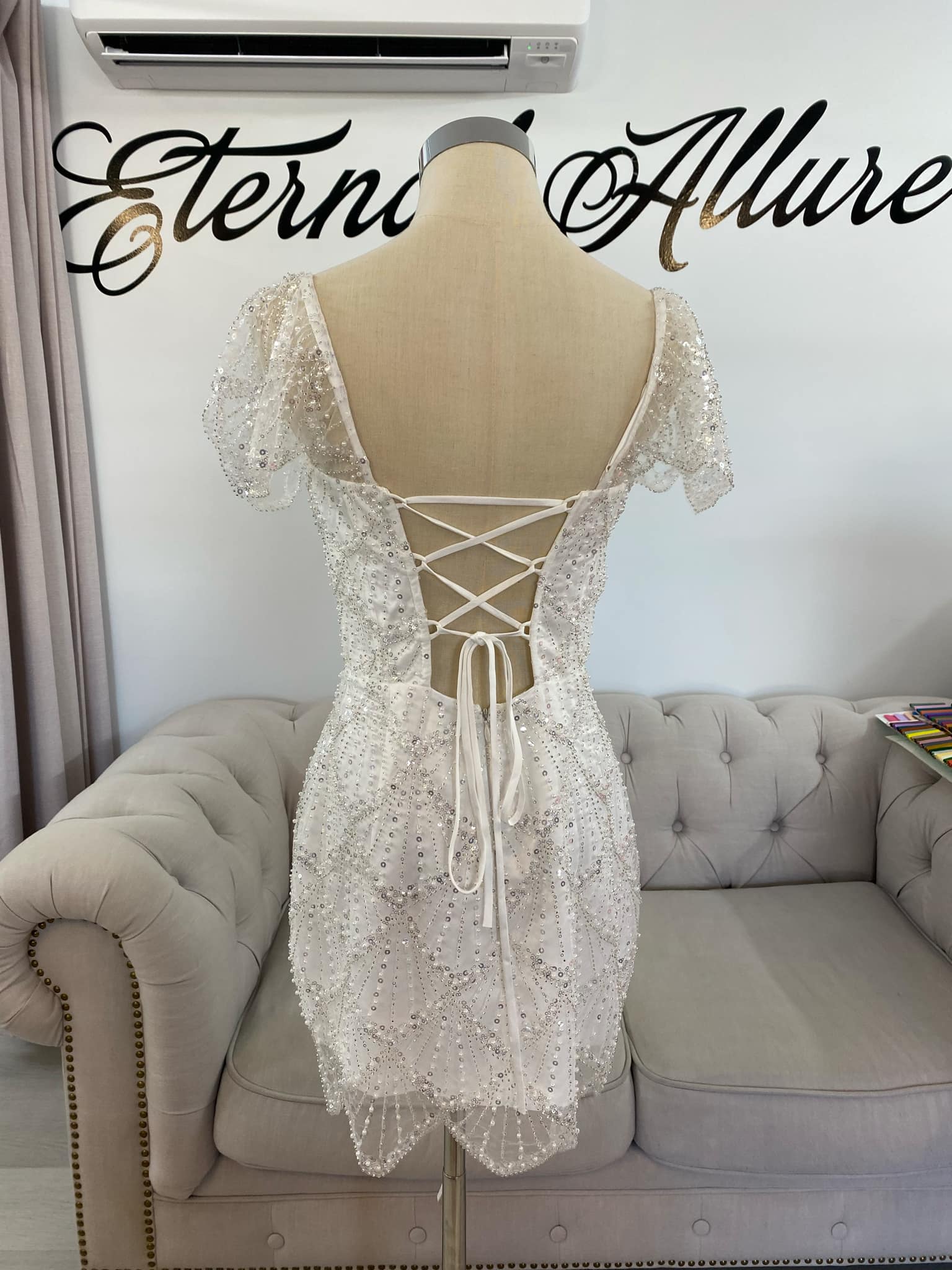 Monique beaded mini bridal dress . Eternal Allure Pty Ltd Monique beaded mini bridal dress . Eternal Allure Pty Ltd