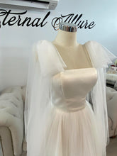 Load image into Gallery viewer, Sarah wedding dress, debutante dress with pockets ( removable adjustable straps,bow )
