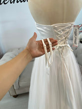 Load image into Gallery viewer, Sarah wedding dress, debutante dress with pockets ( removable adjustable straps,bow )
